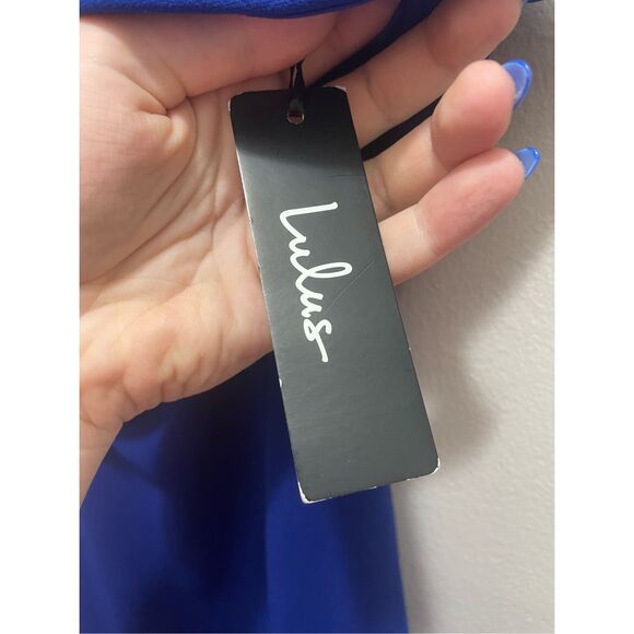 Lulus Blue Small Maxi Sleeveless Dress Prom Wedding NEW - Picture 4 of 6